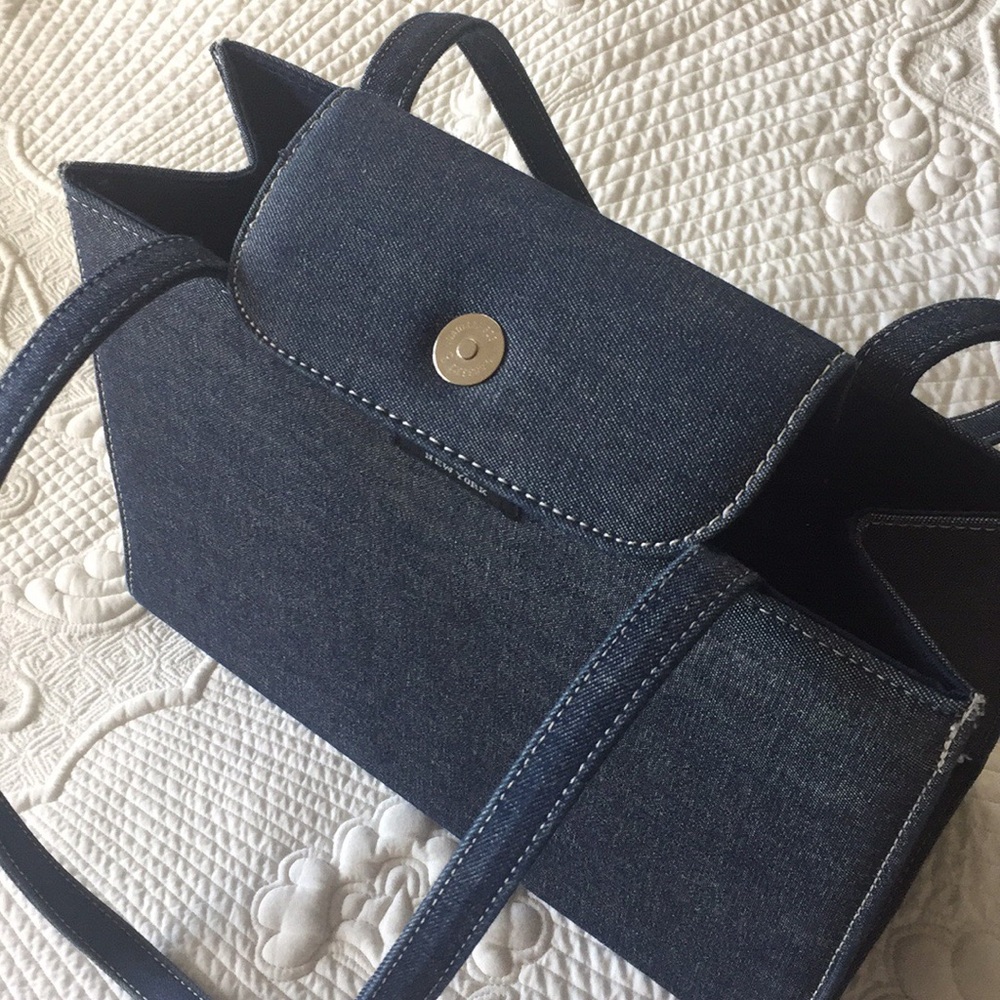 Kate Spade New York denim boxed shoulder bag